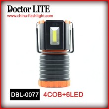 4COB+6LED ABS polymer led camping lantern