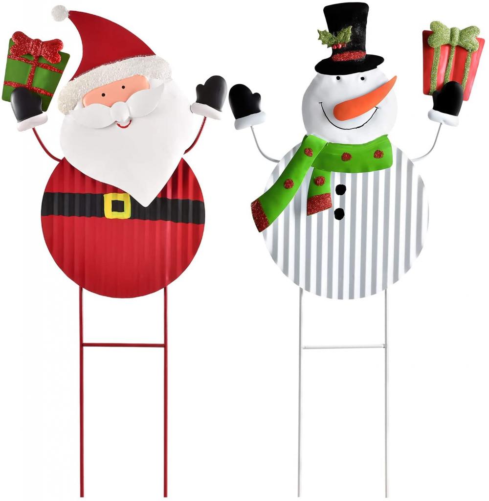 25 &quot;X 11&quot; Dấu hiệu Snowman and Santa Yard