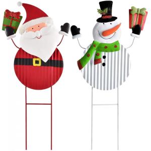 Tanda -tanda Snowman dan Santa Halaman 25 &quot;x 11&quot;