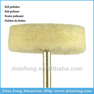 N22 HP Shank Wheel Shaped High Density Dental Laboratory White Felt Buff