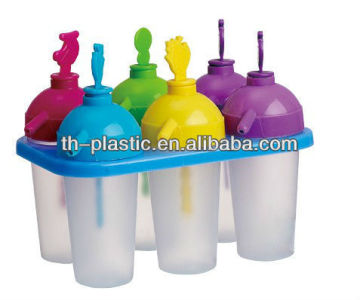 pop ice mold,popsicle maker,6pcs plastic fruit popsicle mold,