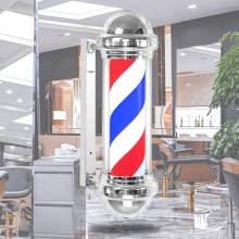 Retro Barber Pole Wall Hanging with LED Light