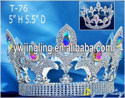 Full Round Crown Wholesale Rhinestone Hair Jewelry