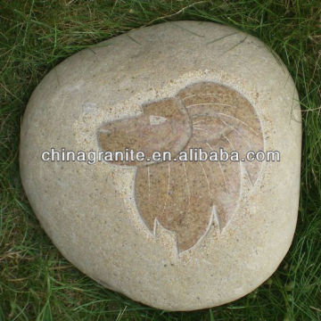 natural stone with Leo carving