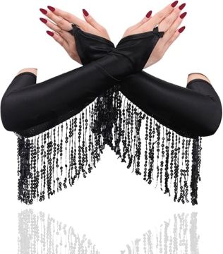 Sequin Fringe gloves for Carnival Costume