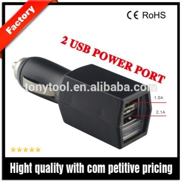 Very cheap 2 port car charger, in car use mobile phone mini car charger 2 port