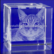 3D Crystal cat crystal block for engraving in folk crafts
