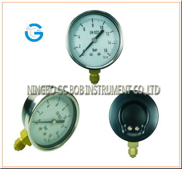 Black steel case cheap pressure gauge