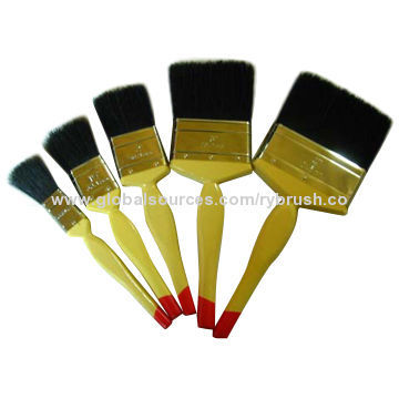 Flat paint brushes, rubber and plastic handle