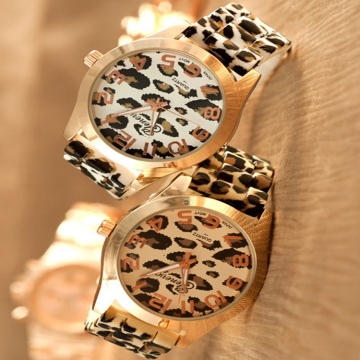 New Designer Girls Silicone Leopard Strap Watches