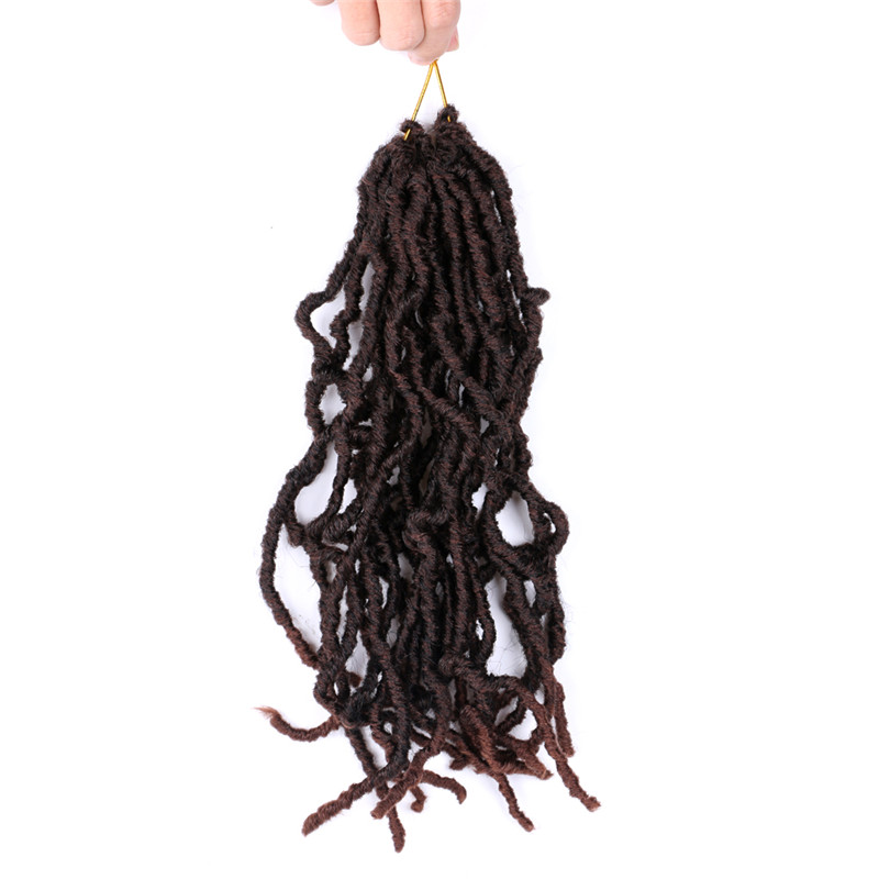 14inch Faux Nu Locs Crochet Braids Short Wavy Goddess Faux Locs False Locs Prelooped Ringlet Synthetic Hair Extension