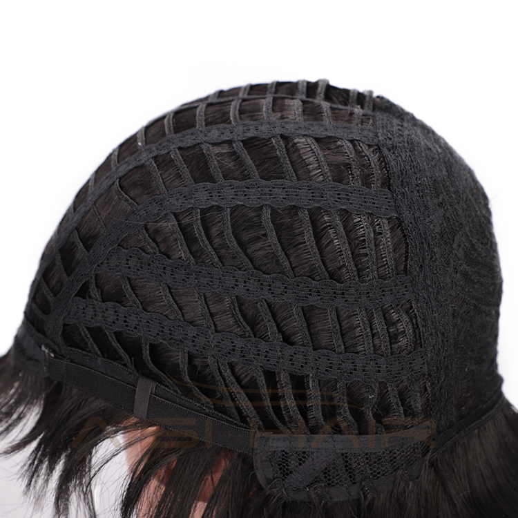 Natural Black Synthetic Short Bob Heat Resistant Synthetic Fiber Wigs Short Bob Wigs With Bangs for Women