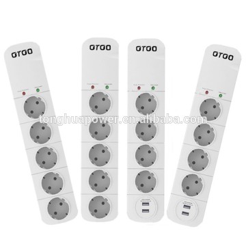 European electric outlet/ socket outlet with surge protection and usb socket
