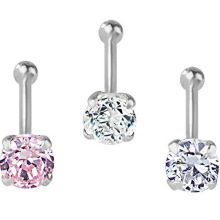 Round, Star, and Heart Zircon Nose Studs in Blue Pink Rainbow Color - Surgical Stainless Steel