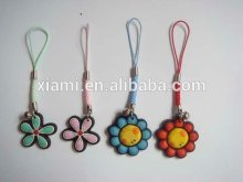 high sale beautiful flower shape embossing silicome mobile charm