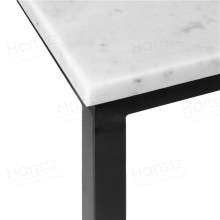 Rectangular white marble dinnig table