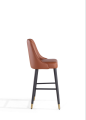 Cadeira de jantar de cabeceira de couro de alta qualidade da placa curva