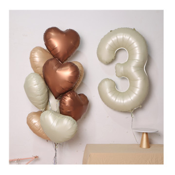 chocolate cream caramel colors heart foil balloons