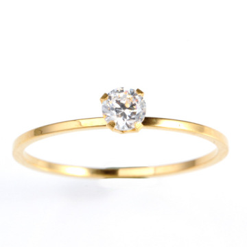 Simple design gold diamond Engagement Wedding Ring