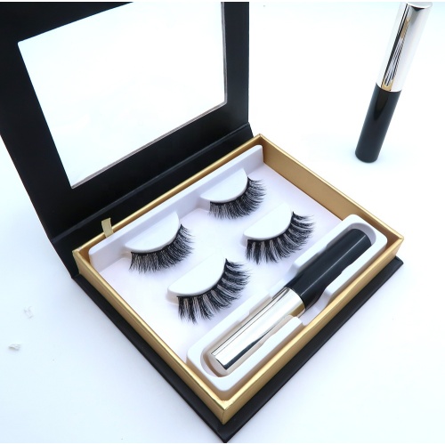 Fiber falsche Wimpern Magnet Eyeliner Wimpern Set