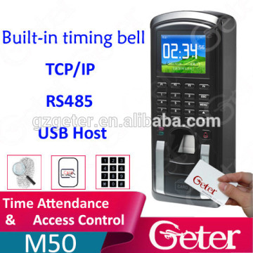 Multi Identification Biometric Fingerprint & Card Access Control and Time Attendance Terminal M50