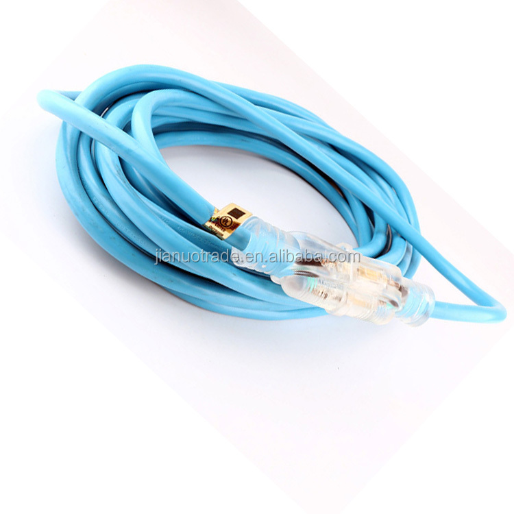 5-15P to 5-15R Transparent outdoor 100' extension cord heavy duty