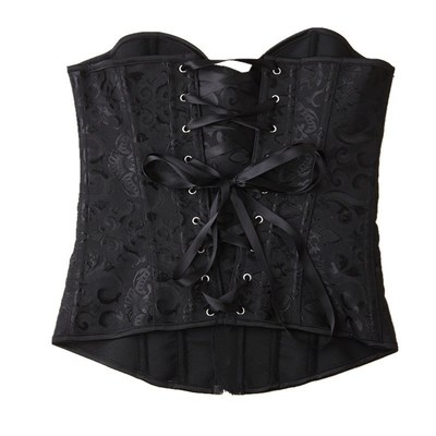 Plastic Zipper Mixed Hair Steel Bone Corset Abdomen Top