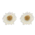 Nouveau populaire 32 MM grande résine clair marguerite fleur résine Flatback Cabochons bricolage à la main fleurs soleil fleur boucles d&#39;oreilles anneau bijoux