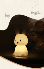 Silicone rabbit touchable night light for baby