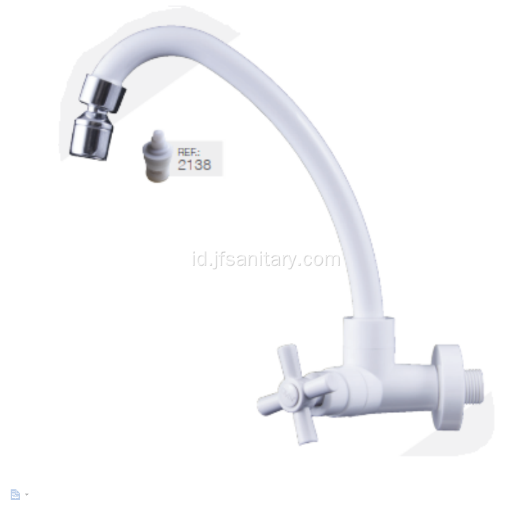 Gooseneck Putar Spout ABS White Sink Tap