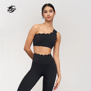 Wholesale Women's Sportswear Lace One-Shoulder Yoga Sets