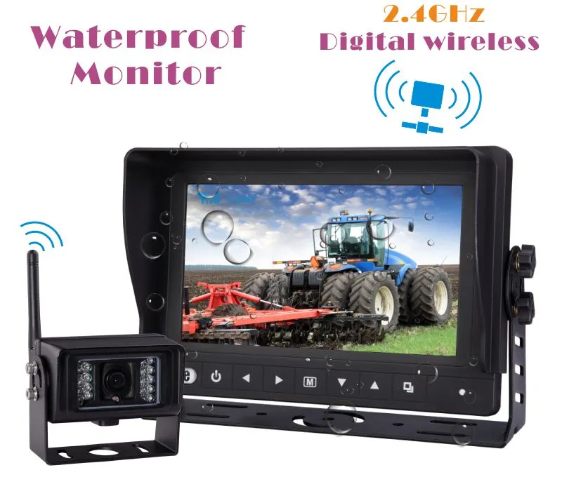 Digital Wireless Waterproof IP68k System with IR Night Vision Backup Cameras for Harvester