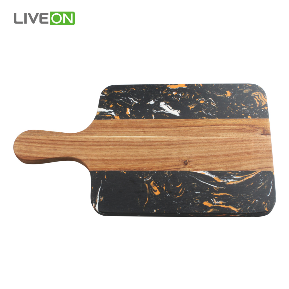 Marble and Acacia Board Cheese-messenset