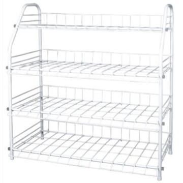 Trapezoidal metal shoe rack household