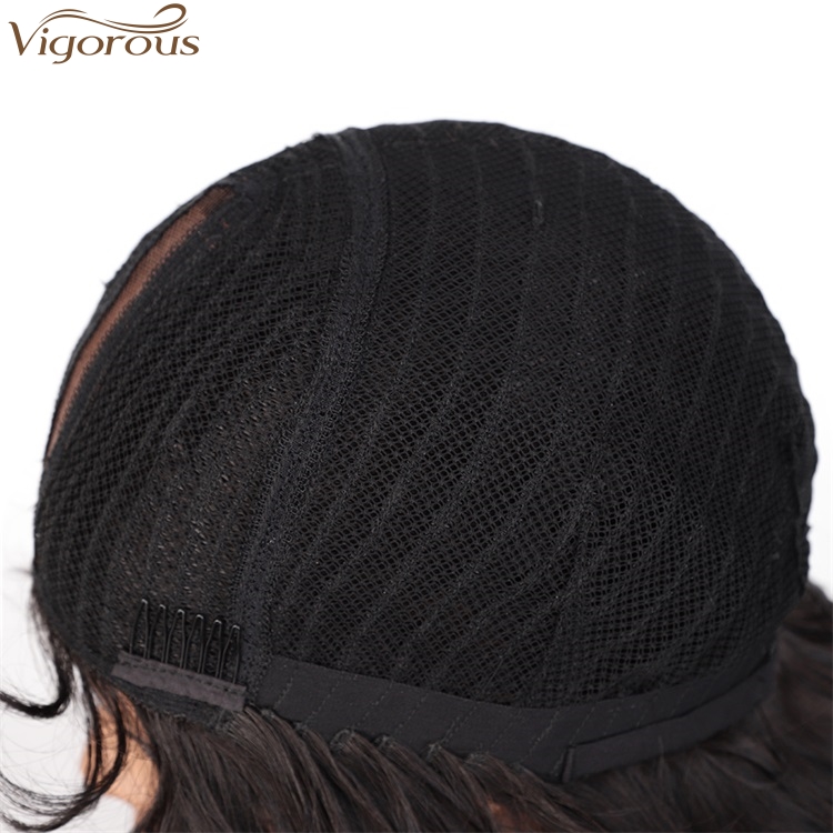 Vigorous High Temperature Long Body Wavy Wig Middle Part Synthetic Natural Black Wigs For Black Women Wholesale Price