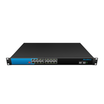 Switch de PoE uManaged com 2 × SFP+16 × GE Portas