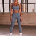 Crop Top Leggings Strick-Trainingsanzug