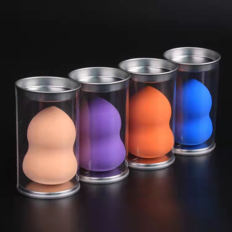 Makeup Sponge Clear Plastic Plate Cylinder Packaging Box