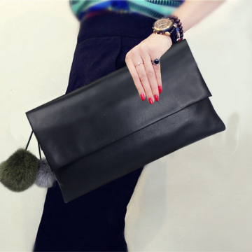 Elegance Lady Evening Black PU Clutch Bag