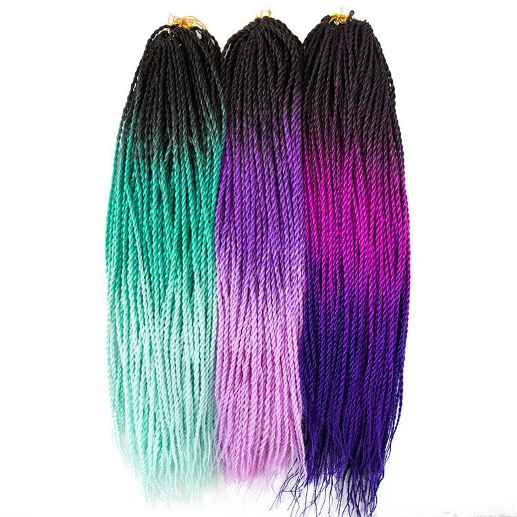 24inch Senegal Twist Crochet Braids Senegalese Twist Synthetic Braiding Hair Ombre Color