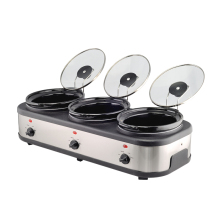 Professional Oval Removable Ceramic Slow Cooker with Glass Lid Holders