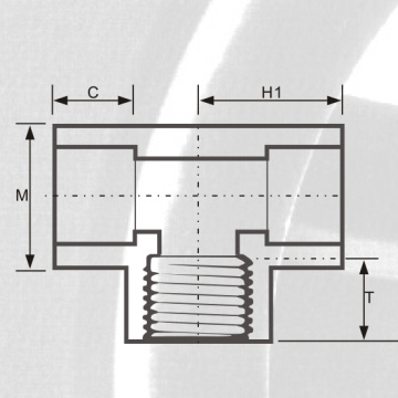 ASTM SCH80 UPVC Tee Feminino Cor Cinza Escuro