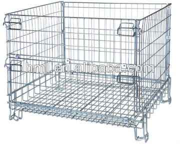 Foldable Metal Wire Basket for warehouse storage