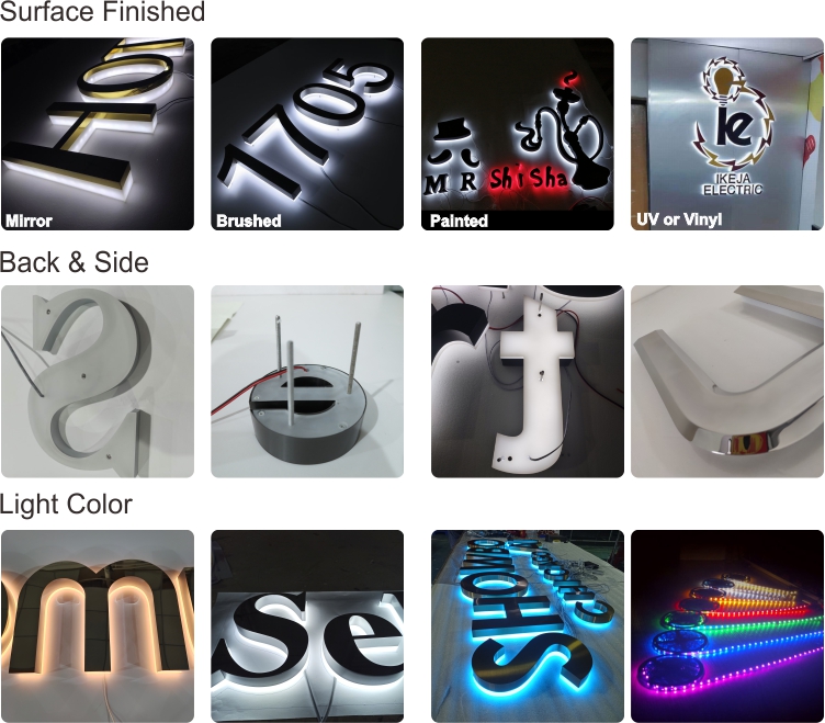 DINGYISIGN Custom Made Illuminated Rgb Color Outdoor Building Signage Backlit Acrylic 3D Led Letter Sign