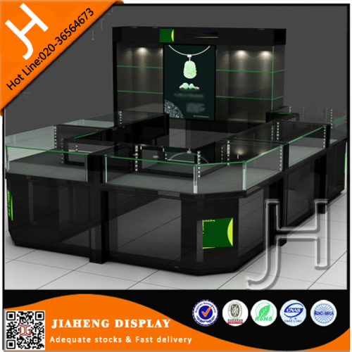 High end glass shopping mall jewelry kiosk design