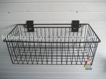 Slatwall basket for garage storage system