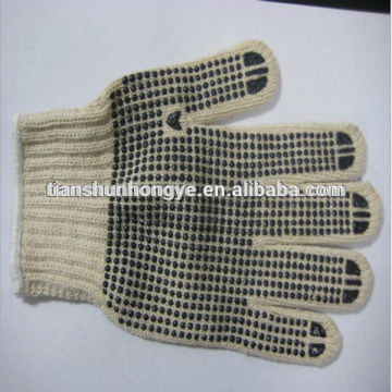 Customized knitted workwear gloves cheap PVC dotted glove