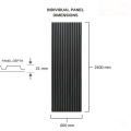 Acoustic slat wall panel charcoal