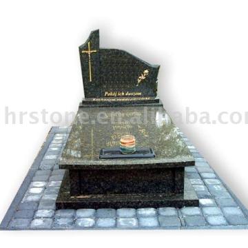 polish chinese green granite tombstone
