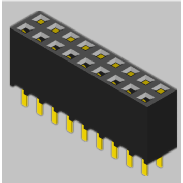 2,54 mm kvinnlig socket Dual Row Rak trippelkontakt